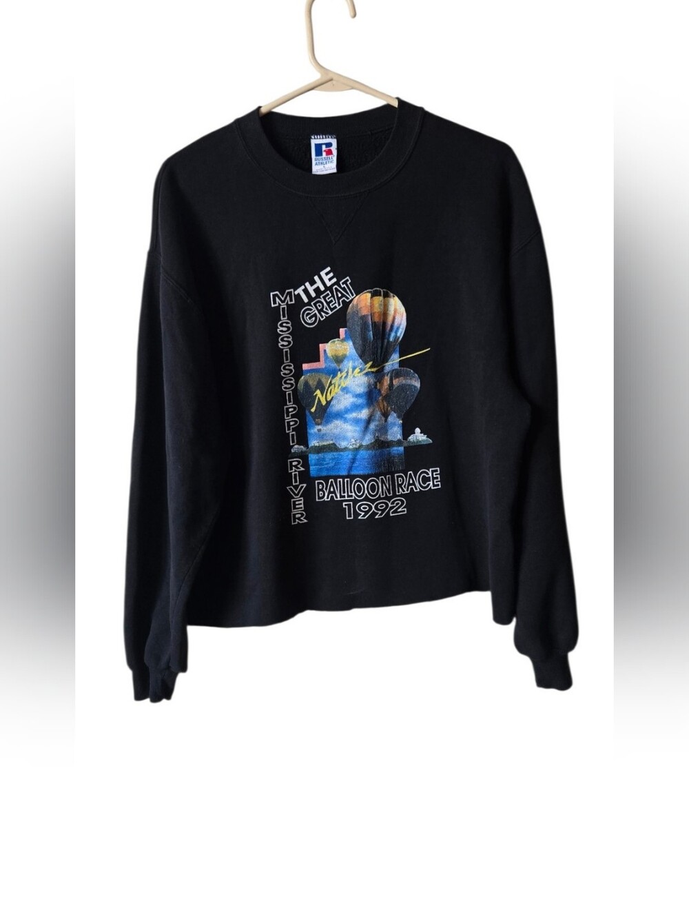 Vintage 90s Russell Athletic Cut Off Balloon Race Sweatshirt L